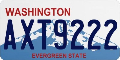 WA license plate AXT9222