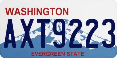 WA license plate AXT9223