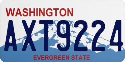 WA license plate AXT9224