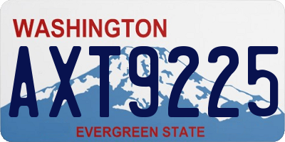 WA license plate AXT9225