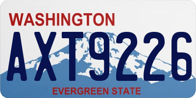 WA license plate AXT9226