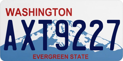 WA license plate AXT9227