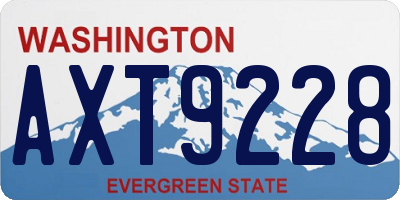 WA license plate AXT9228