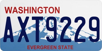 WA license plate AXT9229