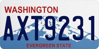 WA license plate AXT9231