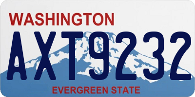 WA license plate AXT9232