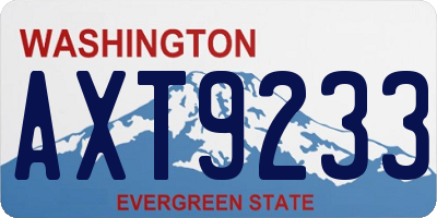 WA license plate AXT9233