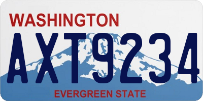 WA license plate AXT9234