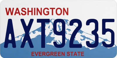 WA license plate AXT9235