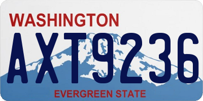 WA license plate AXT9236