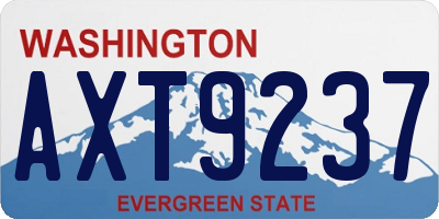 WA license plate AXT9237