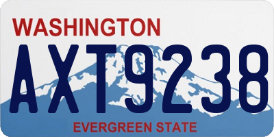 WA license plate AXT9238