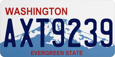 WA license plate AXT9239