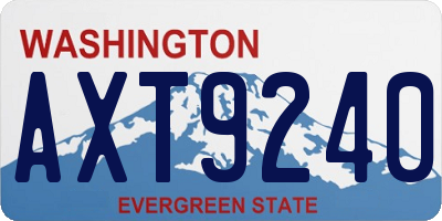 WA license plate AXT9240