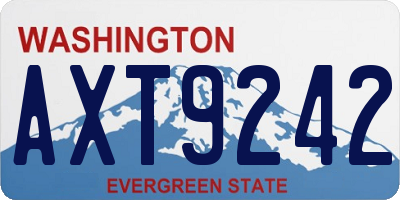 WA license plate AXT9242