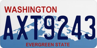 WA license plate AXT9243