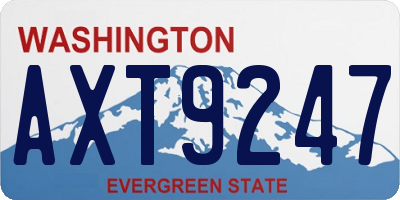 WA license plate AXT9247