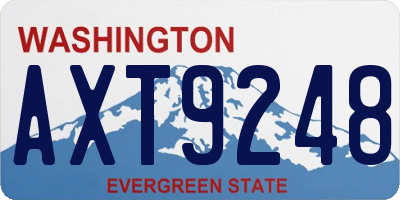 WA license plate AXT9248