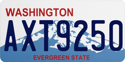 WA license plate AXT9250
