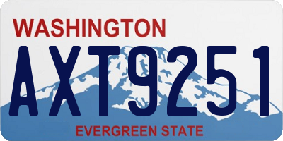 WA license plate AXT9251