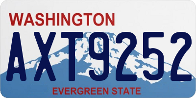 WA license plate AXT9252