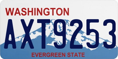WA license plate AXT9253