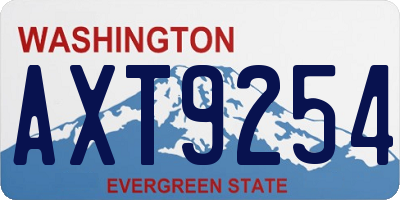 WA license plate AXT9254