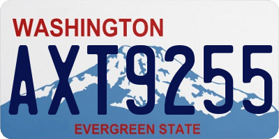 WA license plate AXT9255