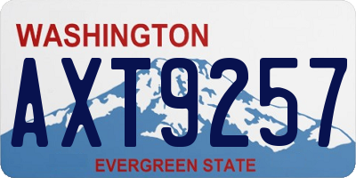 WA license plate AXT9257