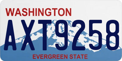 WA license plate AXT9258