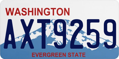 WA license plate AXT9259