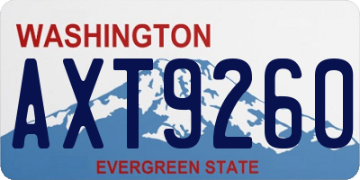 WA license plate AXT9260