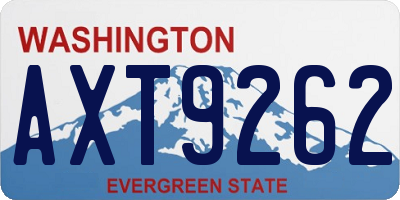 WA license plate AXT9262