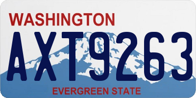 WA license plate AXT9263