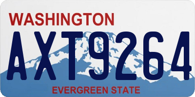 WA license plate AXT9264