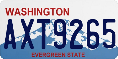 WA license plate AXT9265