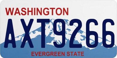 WA license plate AXT9266