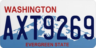 WA license plate AXT9269