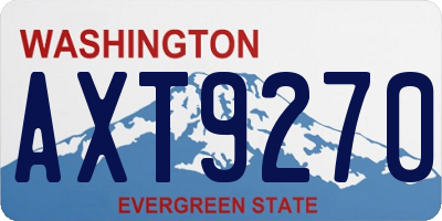WA license plate AXT9270