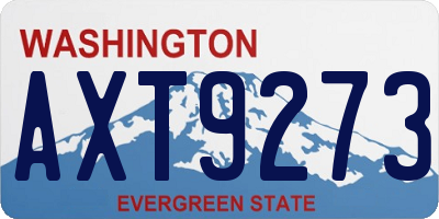 WA license plate AXT9273