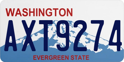 WA license plate AXT9274