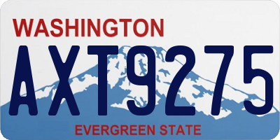 WA license plate AXT9275