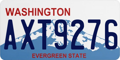 WA license plate AXT9276