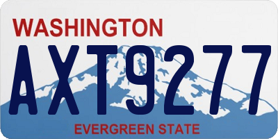 WA license plate AXT9277
