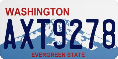 WA license plate AXT9278