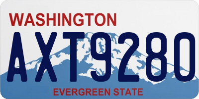 WA license plate AXT9280