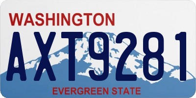 WA license plate AXT9281