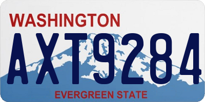 WA license plate AXT9284