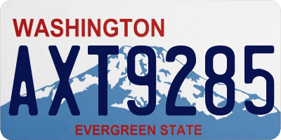 WA license plate AXT9285