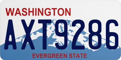 WA license plate AXT9286